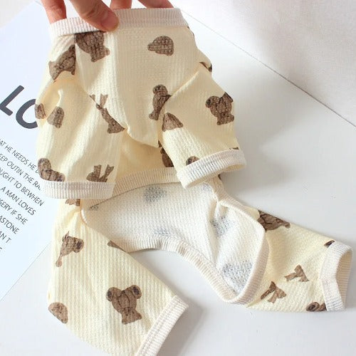 Spring Summer Dog Jumpsuit – Cute Bear Vest Outfit for Teddy, French Bulldog, and Small Breeds