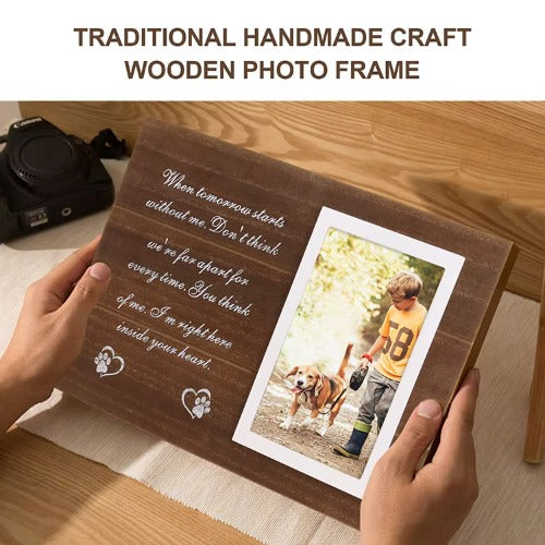 Engraved pet memorial picture frame in MDF wood