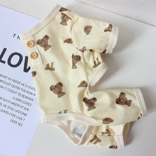 Spring Summer Dog Jumpsuit – Cute Bear Vest Outfit for Teddy, French Bulldog, and Small Breeds