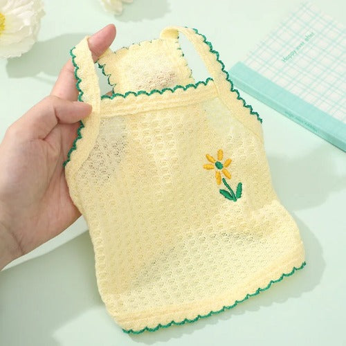 Summer Cotton Dog Vest – Breathable Solid Color Pet Shirt for Chihuahua, Yorkie, Bichon, and Small Dogs